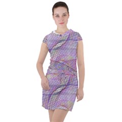 Purple Background Abstract Pattern Drawstring Hooded Dress by Wegoenart