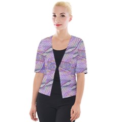 Purple Background Abstract Pattern Cropped Button Cardigan by Wegoenart