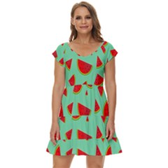 Fruit5 Short Sleeve Tiered Mini Dress by nateshop