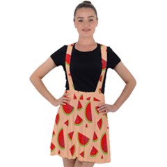 Fruit-water Melon Velvet Suspender Skater Skirt