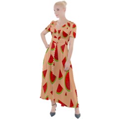 Fruit-water Melon Button Up Short Sleeve Maxi Dress by nateshop