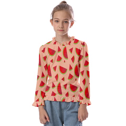 Fruit-water Melon Kids  Frill Detail Tee by nateshop