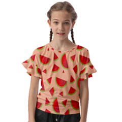 Fruit-water Melon Kids  Cut Out Flutter Sleeves by nateshop