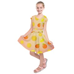 Fruits-gradient,orange Kids  Short Sleeve Dress by nateshop