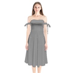 Diagonal Shoulder Tie Bardot Midi Dress by nateshop