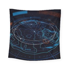 Earth Map Futuristic Globe Square Tapestry (small) by danenraven