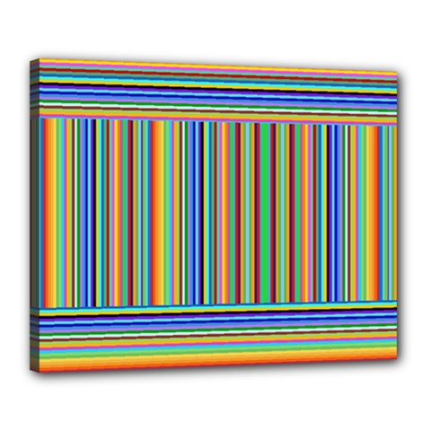 Abstract Stripe Pattern Rainbow Canvas 20  X 16  (stretched) by Wegoenart