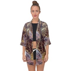 Marble Pattern Texture Rock Stone Surface Tile Open Front Chiffon Kimono by Ravend