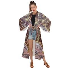 Marble Pattern Texture Rock Stone Surface Tile Maxi Kimono by Ravend