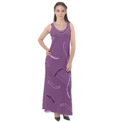 Feather Sleeveless Velour Maxi Dress by nateshop