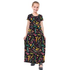 Palm Kids  Short Sleeve Maxi Dress by nateshop