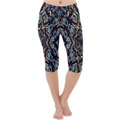 Pattern-mandala Lightweight Velour Cropped Yoga Leggings by nateshop