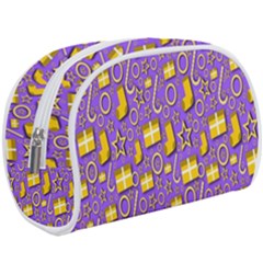 Pattern-purple-cloth Papper Pattern Make Up Case (large) by nateshop