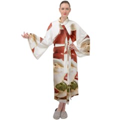 Christmas Figures 8 Maxi Velour Kimono