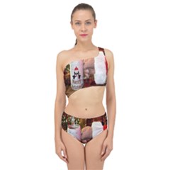 Merry Christmas - Santa Claus Holding Coffee Spliced Up Two Piece Swimsuit by artworkshop
