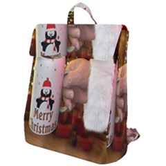 Merry Christmas - Santa Claus Holding Coffee Flap Top Backpack