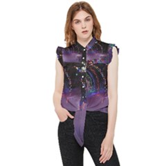 Outdoor Christmas Lights Tunnel Frill Detail Shirt by artworkshop
