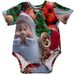 Red Santa Baby Short Sleeve Onesie Bodysuit by artworkshop