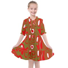 Red-dark Kids  All Frills Chiffon Dress