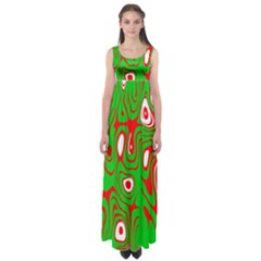 Red-green Empire Waist Maxi Dress by nateshop