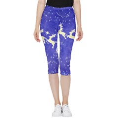 Santa-claus-with-reindeer Inside Out Lightweight Velour Capri Leggings  by nateshop