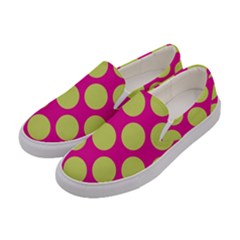 Seamless, Polkadot Women s Canvas Slip Ons by nateshop