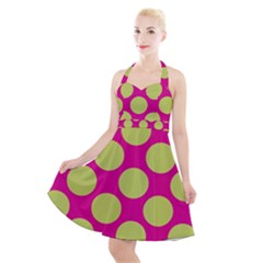 Seamless, Polkadot Halter Party Swing Dress  by nateshop