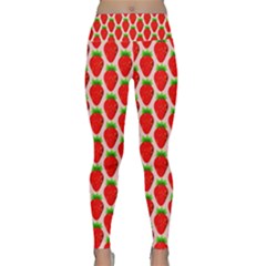 Strawberries Lightweight Velour Classic Yoga Leggings by nateshop