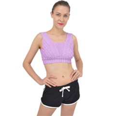 Stripes V-back Sports Bra by nateshop