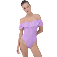 Stripes Frill Detail One Piece Swimsuit by nateshop