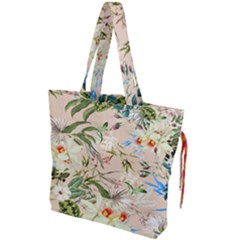 Tropical Fabric Textile Drawstring Tote Bag