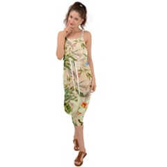 Tropical Fabric Textile Waist Tie Cover Up Chiffon Dress by nateshop