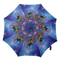 Unicorn Abstract Wave Line Hook Handle Umbrellas (small) by Wegoenart