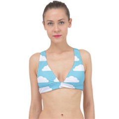 Clouds Blue Pattern Classic Banded Bikini Top by ConteMonfrey