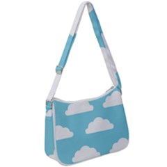 Clouds Blue Pattern Zip Up Shoulder Bag by ConteMonfrey