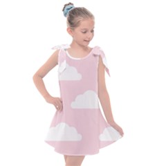 Clouds Pink Pattern   Kids  Tie Up Tunic Dress by ConteMonfrey