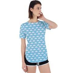 Little Clouds Blue  Perpetual Short Sleeve T-shirt by ConteMonfrey