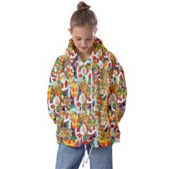 Background-santaclaus-gift-christmas Kids  Oversized Hoodie by nateshop