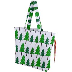 Chrismas Tree Greeen Drawstring Tote Bag by nateshop