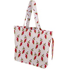 Christmas-background-christmas-stockings Drawstring Tote Bag by nateshop