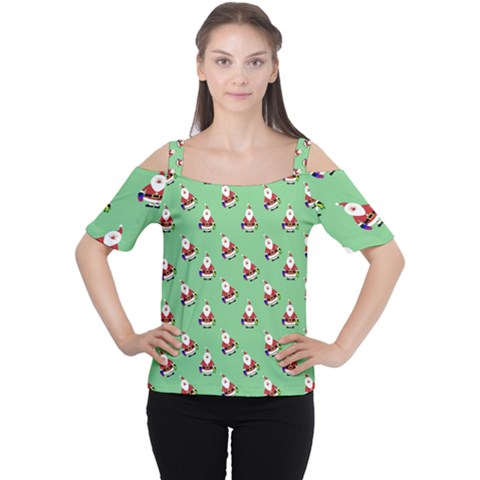 Christmas-santaclaus Cutout Shoulder Tee by nateshop