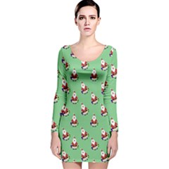 Christmas-santaclaus Long Sleeve Velvet Bodycon Dress by nateshop