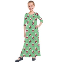 Christmas-santaclaus Kids  Quarter Sleeve Maxi Dress by nateshop