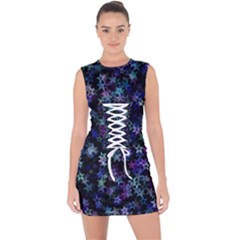 Christmasstars-002 Lace Up Front Bodycon Dress by nateshop