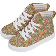 Pattern-santa Kids  Hi-top Skate Sneakers by nateshop