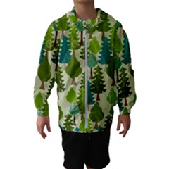 Seamless-forest-pattern-cartoon-tree Kids  Hooded Windbreaker by nateshop