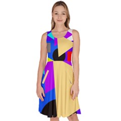 Shape Colorful Creativity Abstract Pattern Knee Length Skater Dress With Pockets by Ravend