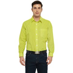 Background-texture-yellow Men s Long Sleeve Pocket Shirt  by nateshop