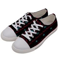 Doodle Lettering Background Women s Low Top Canvas Sneakers