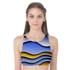 Background Abstract Wave Colorful Tank Bikini Top